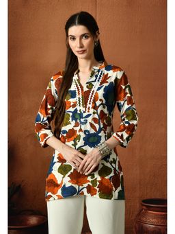 Gahan - Women Blue Multicolor Floral Printed Straight Tunic