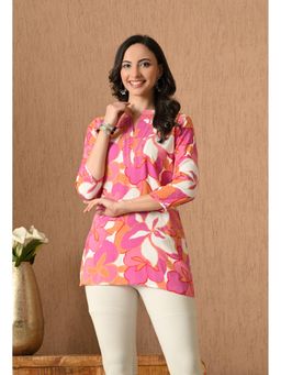 Gahan - Women Pink Abstract Printed Straight Tunic