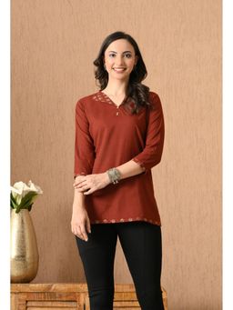 Gahan - Women Maroon Solid Tunic
