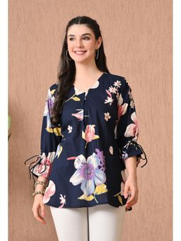 Gahan - Women Navy Blue Floral Printed Tunic