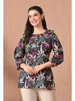 Gahan - Women Navy Blue Floral Printed Tunic