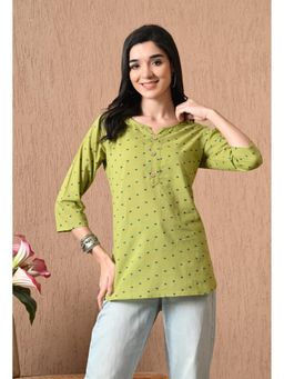 Gahan - Women Green Ethnic Motif Printed Tunic