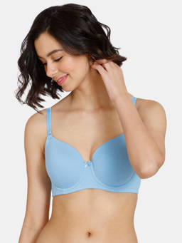 Zivame - Beautiful Basics Padded Regular Wired 3/4th Coverage T-Shirt Bra - Little Boy Blue