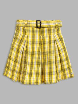 Blue Giraffe - Girls Yellow Checked Skirt