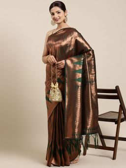 Odette - Kanjivaram Silk Banarasi Weaving Silk Saree with Unstitched Blouse