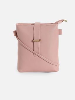 Haute Sauce - Pink Solid Vegan Leather Sling Bag