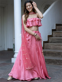Lavanya The Label - Blush Silk Lehenga (Set of 3)