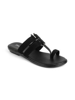 ZELION - Women Black PVC Sandals