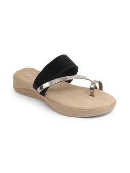 ZELION - Women Black PVC Sandals