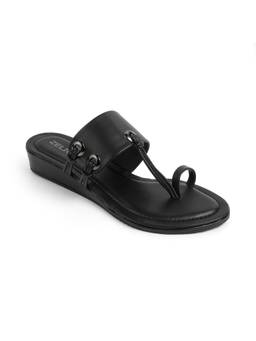 ZELION - Women Black TPR Sandals