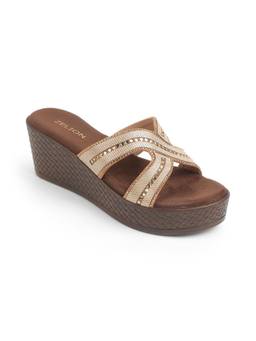 ZELION - Women Black PU Wedges Heels