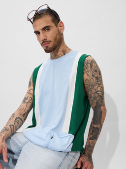 The Souled Store - Cloud Blue Colorblock Men Vest