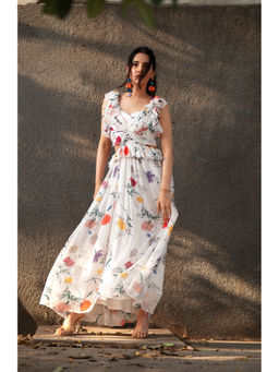 Ewoke - Printed Chiffon Gown