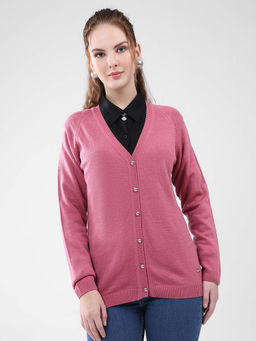 Monte Carlo - Women Pink Solid Cardigan