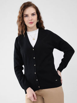 Monte Carlo - Women Black Solid Cardigan