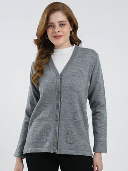 Monte Carlo - Women Grey Solid Cardigan