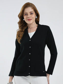 Monte Carlo - Women Black Solid Cardigan