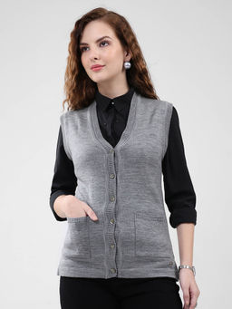 Monte Carlo - Women Grey Solid Cardigan