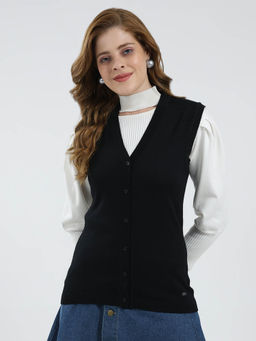 Monte Carlo - Women Black Solid Cardigan