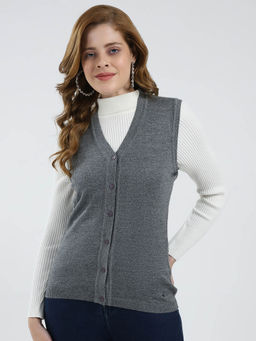 Monte Carlo - Women Grey Solid Cardigan
