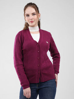 Monte Carlo - Women Wine Textured Cardigan