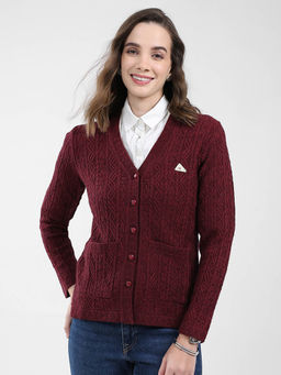 Monte Carlo - Women Wine Textured Cardigan