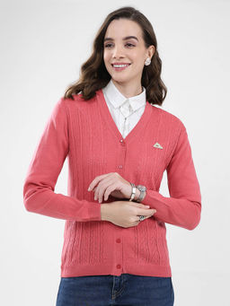 Monte Carlo - Women Pink Textured Cardigan