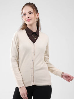 Monte Carlo - Women Beige Solid Cardigan