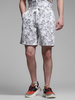 Jack & Jones - Men White Printed Regular Fit Shorts