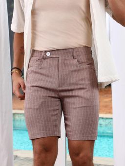 CAHOOT - Men Purple Stripes Regular Fit Shorts