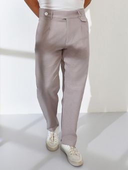 Campus Sutra - Men Grey Solid Regular Fit Casual Trouser