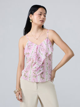 Twenty Dresses by Nykaa Fashion - Multicolor Floral Ruffled Strappy Top