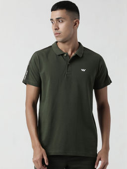 WILDCRAFT - Mens Polo With Tape -olive