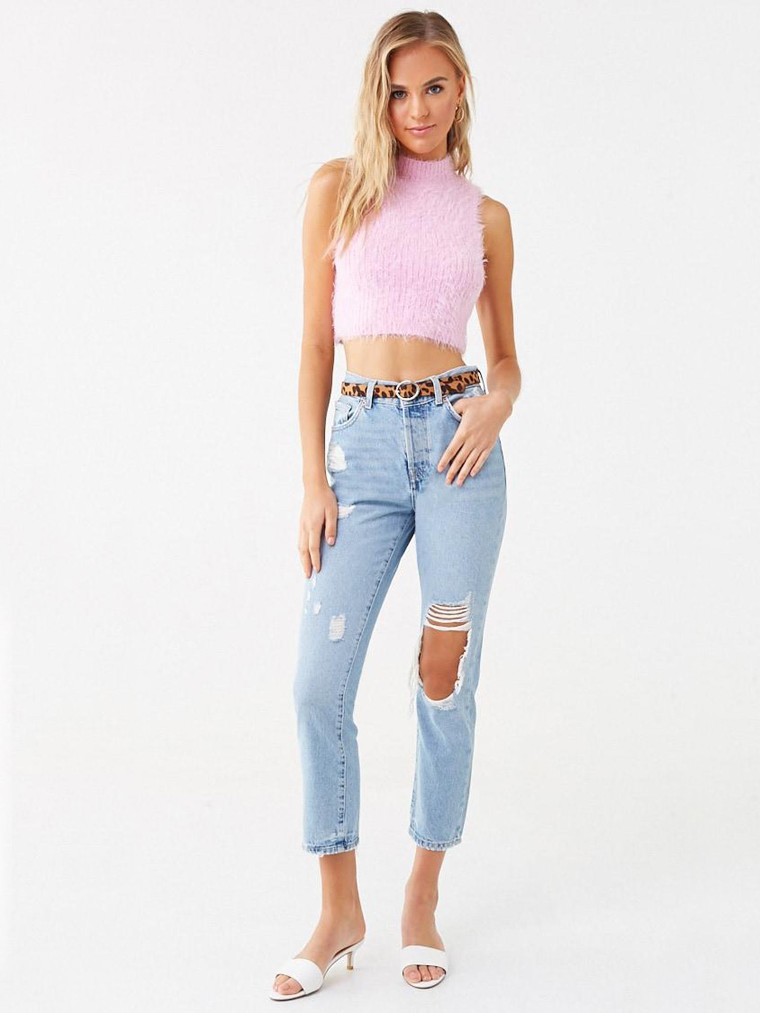 forever 21 fuzzy crop top