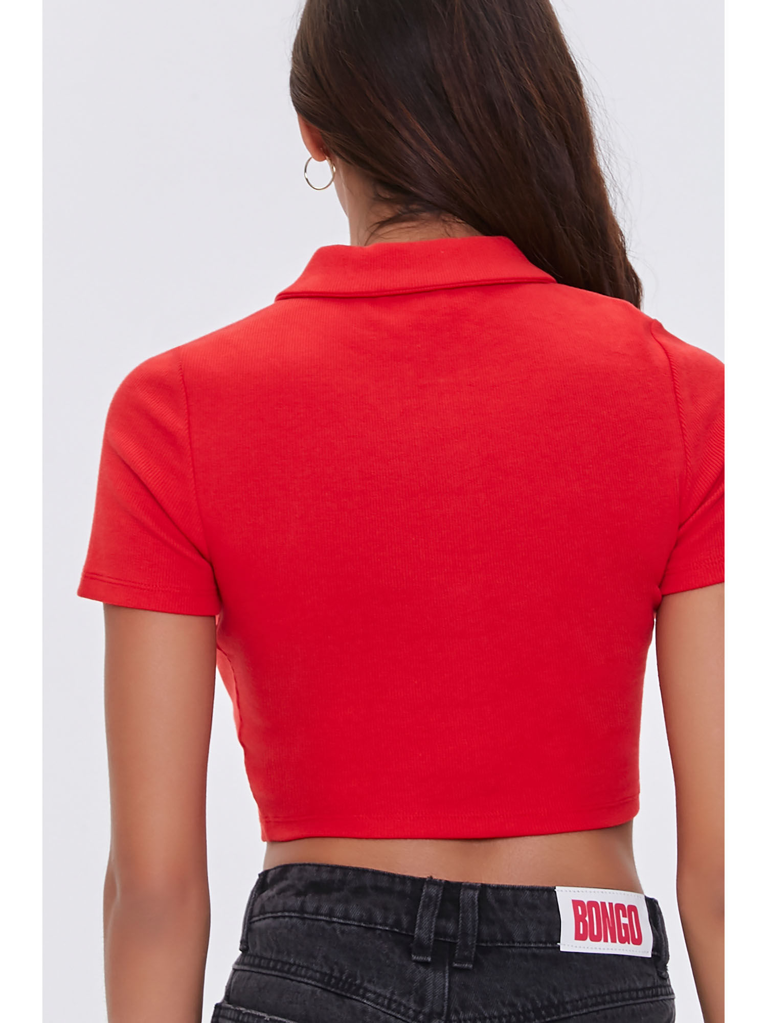 Buy Forever 21 Red Solid Bongo Collared 