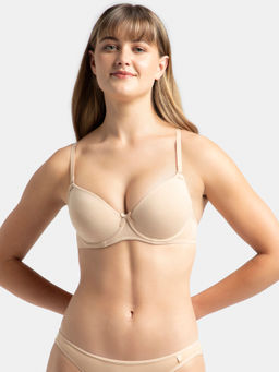 Jockey - 1245 Wired Padded Cotton Elastane Medium Coverage T-Shirt Bra - Light Skin