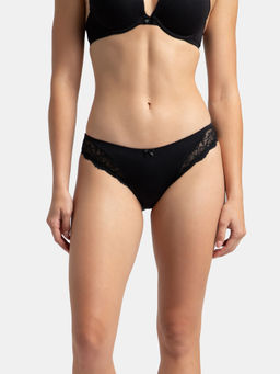 Jockey - 1813 Women Medium Coverage Soft Touch Microfiber Elastane Bikini - Black