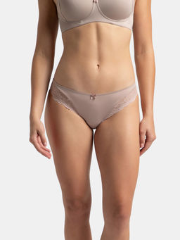 Jockey - 1813 Women Medium Coverage Soft Touch Microfiber Elastane Bikini - Mocha