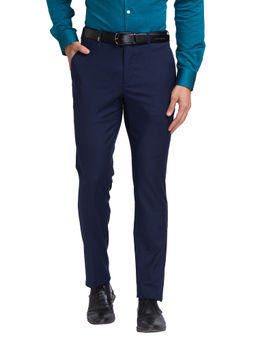Park Avenue - Slim Fit Solid Dark Blue Formal Trouser