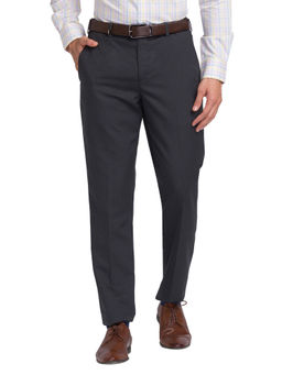 Park Avenue - Regular Fit Checkered Dark Grey Formal Trouser