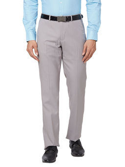 Park Avenue - Regular Fit Solid Medium Beige Formal Trouser