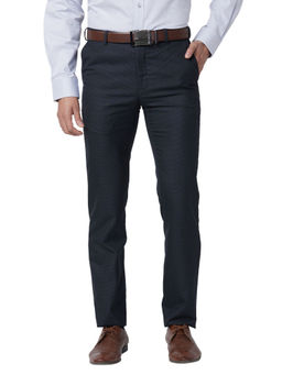 Raymond - Slim Fit Solid Dark Blue Formal Trouser
