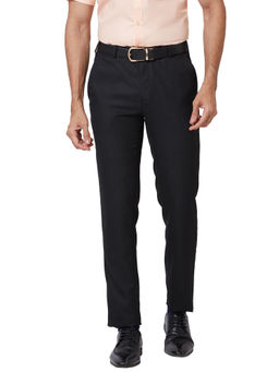 Raymond - Slim Fit Solid Black Formal Trouser