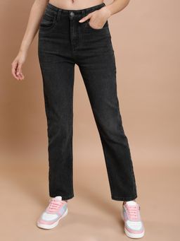 TOKYO TALKIES - Women Dark Grey Straight Fit Jeans