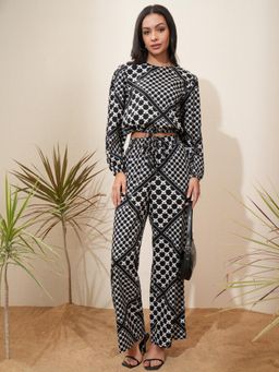 TOKYO TALKIES - Women Black Printed Co-Ord (Set of 2)