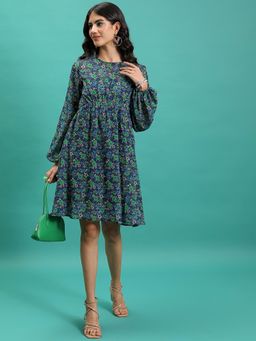 TOKYO TALKIES - Women Multi Ruched Fit And Flare Dress