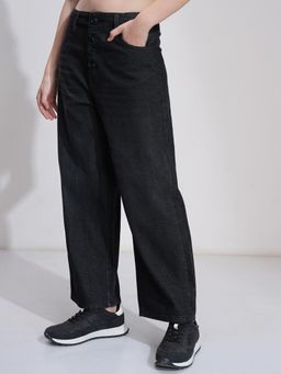 TOKYO TALKIES - Women Black High Waist Flared Jeans