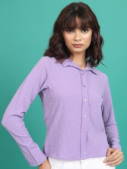 TOKYO TALKIES - Women Lavender Solid Regular Fit Shirt