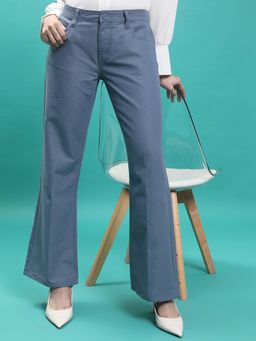 TOKYO TALKIES - Women Flint Stone Womens Low Waist Flared Casual Trouser
