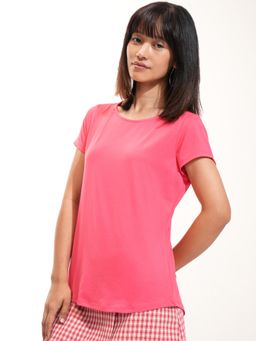 TOKYO TALKIES - Women Pink Half Sleeve Round Neck T-Shirt